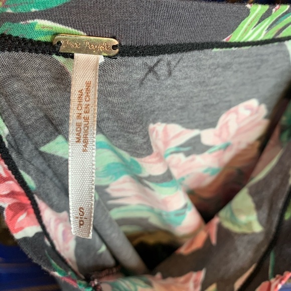 Free People Bandeau Black Floral Rose Dress Small - Picture 2 of 4